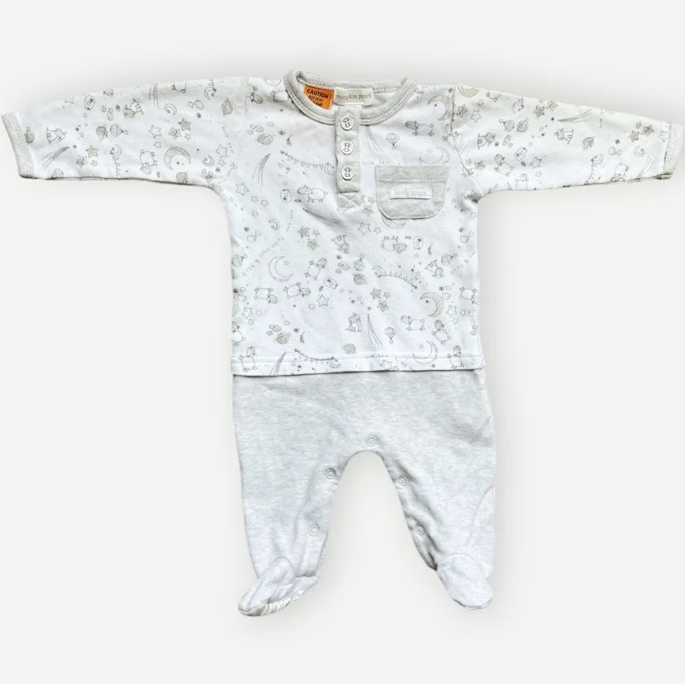 Pumpkin Patch Baby Infant Long Sleeve One Piece Footie Pajamas. PJs. 0-3 Months.